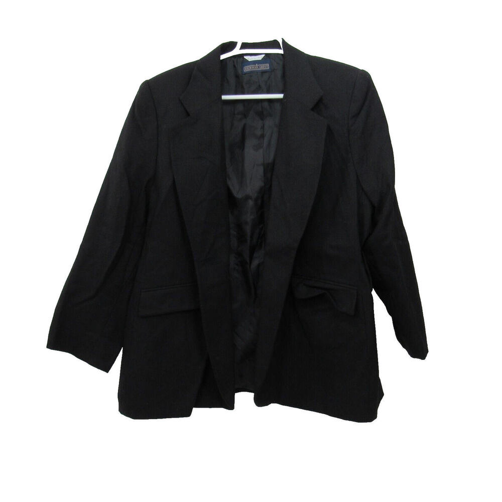 Herman‎ Geist Womans Blazer  Black 100% Wool Classy  Blazer Jacket size 18W